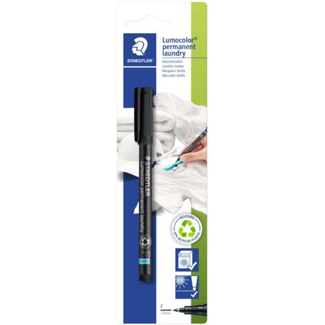 Staedtler – Lote de 3 rotuladores textiles Lumocolor Laundry Permanent PTE Fine negro