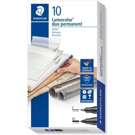Staedtler Lumocolor Duo marcatore permanente Punta a ogiva/sottile Nero 1 pz