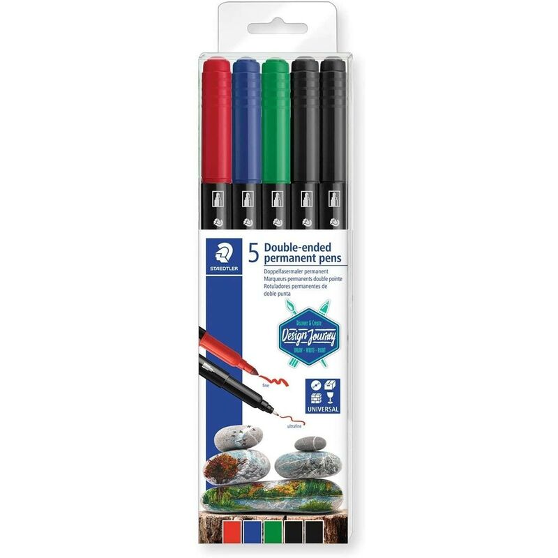 

Staedtler rotulador permanente doble punta design journey colores -5u-