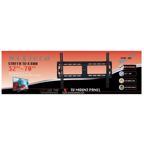 Staff Tv Support De Muro Parete Television 32"-70" Fino 60kg Maxtech Staf-08