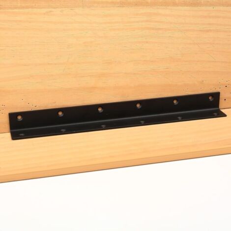 Staffa a L KZQ (confezione da 2), forata a 90 gradi, rinforzo in legno per impieghi gravosi, per rinforzi, riparazioni, tavoli, armadi e mobili - 275 x 27 x 27 mm (275 x 25 x 25 mm)