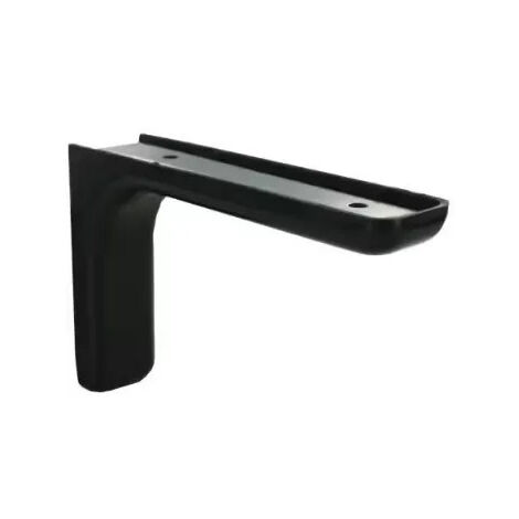 Staffa angolare in acciaio Leonard e plastica nera, 80x117 mm.