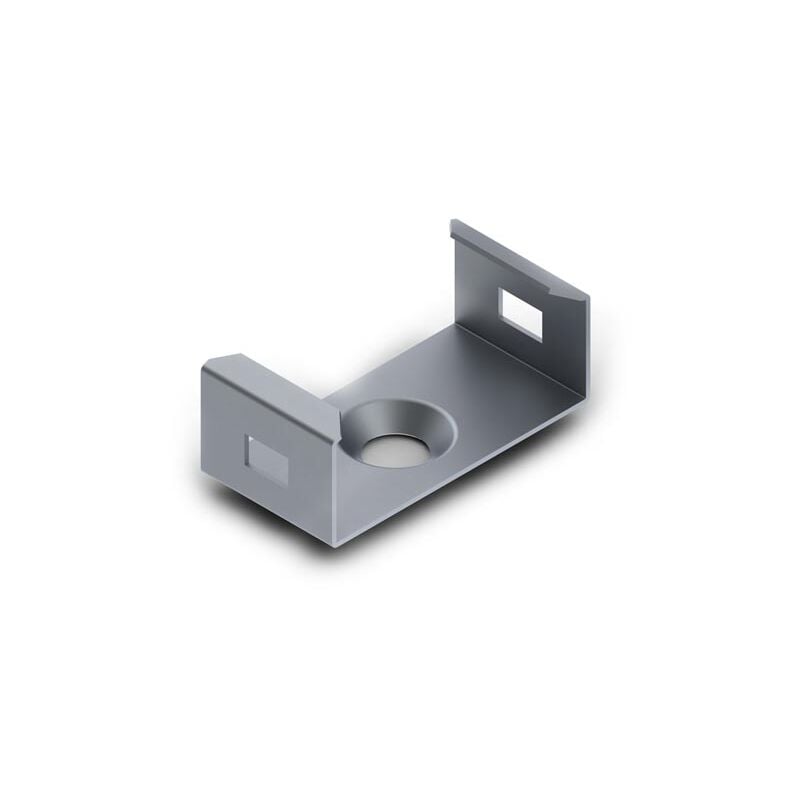 Image of Ledson - Staffa di montaggio per profilo led 'slimline wide 8 mm' - acciaio per molle - grigio argento