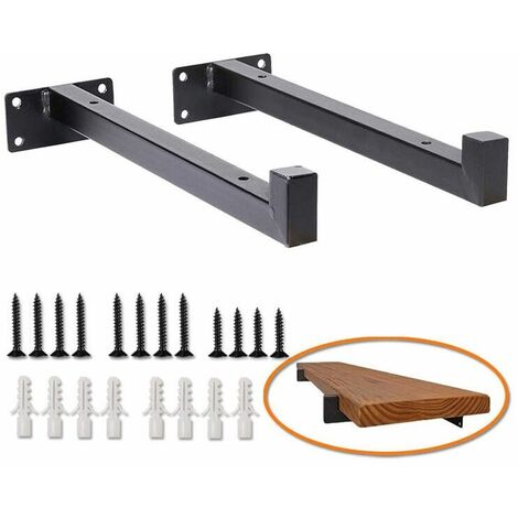 Staffa di supporto per mensole a muro in ferro da 2 pezzi (30 cm)