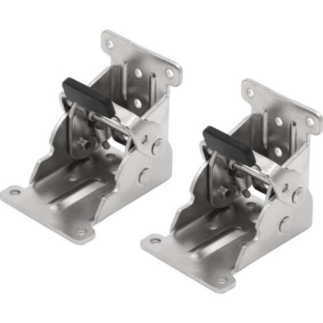 Staffa di supporto pieghevole a 2 pezzi con cerniera, cerniere autobloccanti per gambe di mobili pieghevoli, accessori per tavoli pieghevoli, capacità di carico 80 kg.