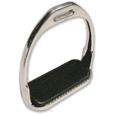 Staffa in ferro nichelato con pedane: , Silver