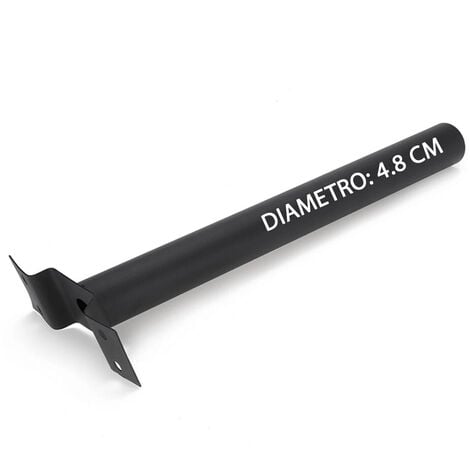 Staffa Per Lampione Stradale Palo NERO 48CM Diametro Supporto Faro Solare