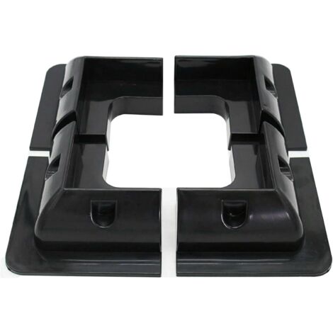 Staffa per pannello solare, confezione da 4, plastica ABS, staffa angolare senza foratura, kit di montaggio per tetto, camper, barca (Nero)