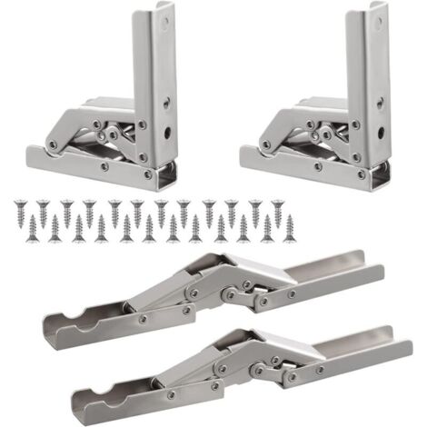 Staffa pieghevole per impieghi gravosi, supporto per console pieghevole da 4 pezzi, supporti per ripiani pieghevoli per impieghi gravosi, staffa per console pieghevole retrattile per piani di tavoli e