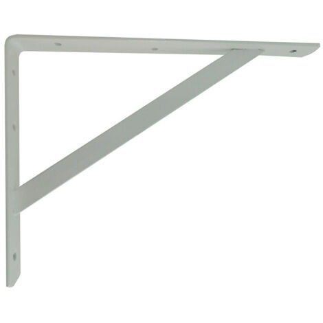 Staffa rinforzata "PLM04" 25x20x3 cm in acciaio bianco
