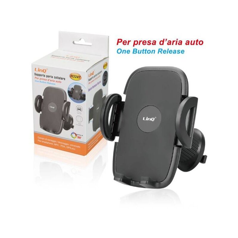 Image of Trade Shop Traesio - Trade Shop - Staffa Supporto Da Auto Porta Cellulari Smartphone Gancio Per Presa D'aria H3247