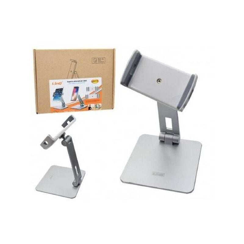 Image of Trade Shop - Staffa Universale Supporto Da Tavolo In Alluminio Per Smartphone Tablet J3211