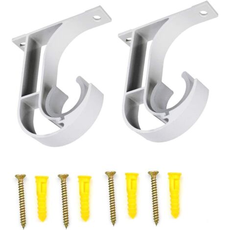 staffe bianche per asta per tende da soffitto, supporti per asta armadio, staffe a U per tubo armadio, adatte per aste per tende con diametro di 28 mm