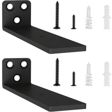 staffe da 15 cm per mensole a muro, staffe resistenti, supporti per mensole a vista fai-da-te (nere)