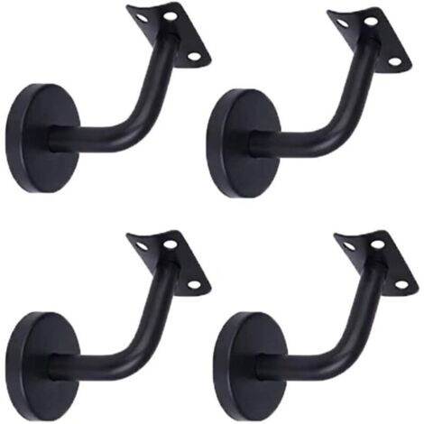 Staffe per corrimano KZQ, staffe per ringhiera in acciaio inossidabile, staffe per corrimano a parete per corrimano di scale, (confezione da 4, nero)