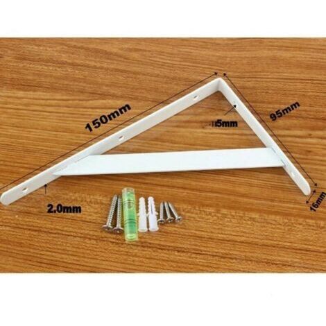 Staffe per mensole a muro, 10 pezzi, staffe triangolari in acciaio a 90 gradi, staffe per mensole 150 mm x 95 mm, supporto angolare con 50 viti e 20 tasselli (nero)