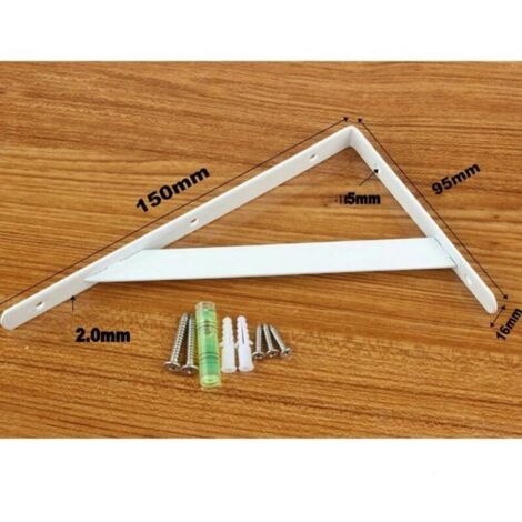 Staffe per mensole a muro, 10 pezzi, staffe triangolari in acciaio a 90 gradi, staffe per mensole 150 mm x 95 mm, supporto angolare con 50 viti e 20 tasselli (nero)