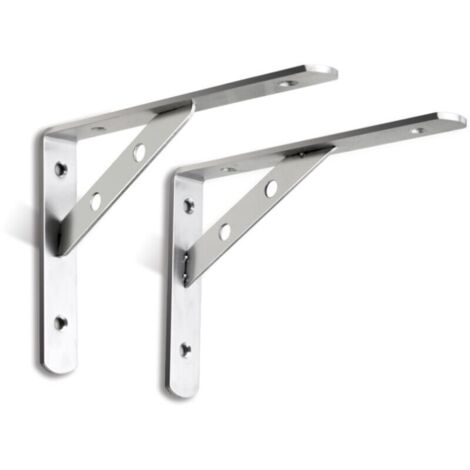Staffe per mensole galleggianti, staffe per mensole triangolari a parete in acciaio inossidabile a 90 gradi, 2 pezzi da 15 cm