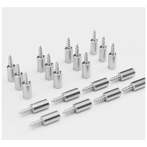 Staffe per mensole KZQ, confezione da 20 perni di supporto per mensole a vite, perni per mensole in metallo nichelato con copertura antiscivolo, supporto in legno per mobili, armadi, guardaroba