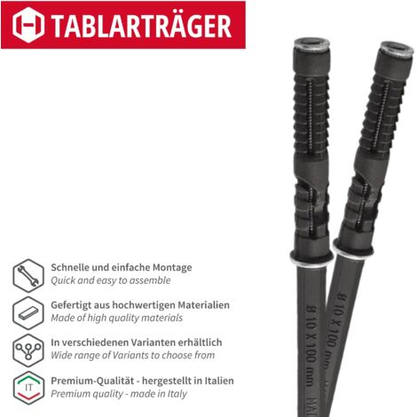Staffe per mensole  TRASPARENTI  Staffa per mensola a parete zincata (10 x 145 mm)  Confezione da 6  Acciaio zincato marrone chiaro  Robusta  Montaggio a parete  Staffa per mensola invisibile