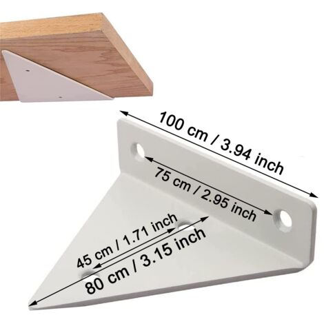 Staffe per mensole triangolari in metallo da 4 pezzi, robuste staffe di montaggio a parete in ferro, staffe per mensole sospese a parete, staffe per mensole invisibili a parete per soggiorno, bagno e 