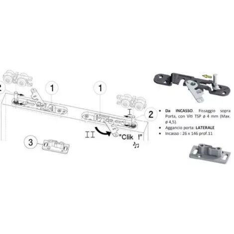 STAFFE SOSPENSIONE DA INCASSO 25012 PER KIT SLIDING PUMA