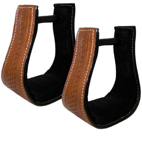 Staffe western Natowa rivestite in cuoio - Marrone Golden Brown
