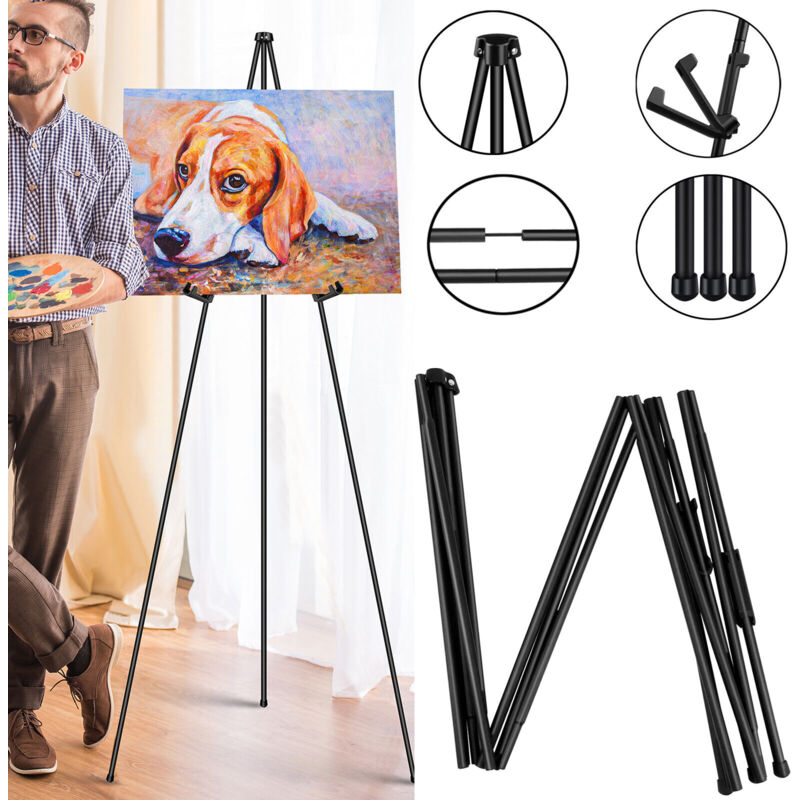 Image of Dayplus - Staffelei Stand für Hochzeit -Faltbar Portable 168cm hoch Display Staffelei Poster Stand