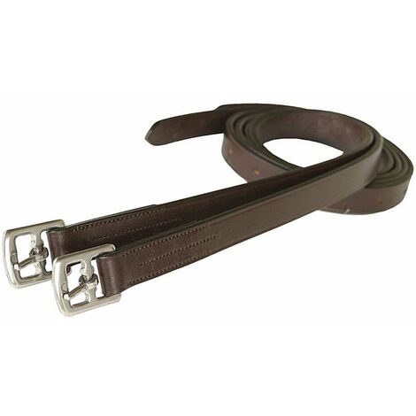 Staffili in cuoio di ottima qualità con fibbie in acciaio inox: Cob 140 cm, nero (10)