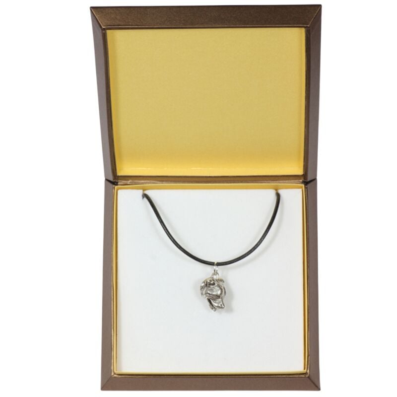 Staffordshire Bull Terrier, Staffik, Staffi - collier avec chien dans un coffret cadeau, médaillon plaqué argent pour les amoureux des chiens,