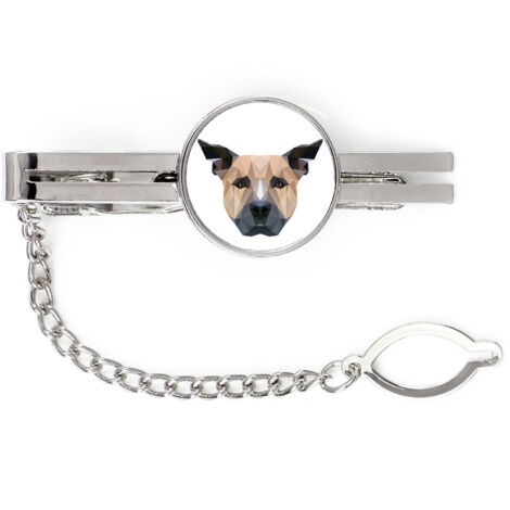 Staffordshire Bull Terrier, Staffik, Staffi - geometrische Krawattenklammer mit Foto und Aufschrift Art-Dog