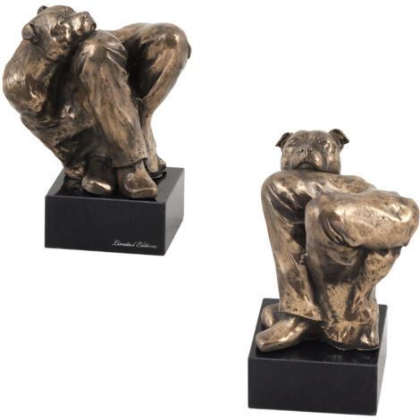 Staffordshire Bull Terrier, Staffik, Staffi II - estatuilla de perro, busto sobre base de piedra, escultura, trofeo para la exposición de perros de la marca Art-Dog