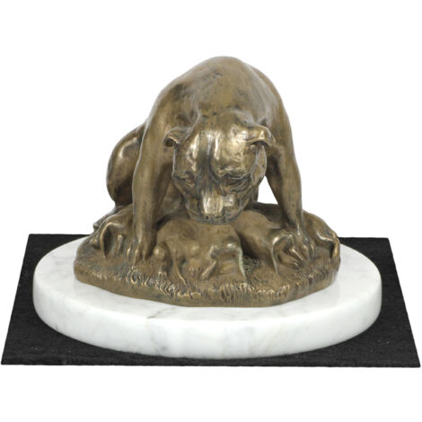 Staffordshire Bull Terrier, Staffik, Staffi II - statuetta di cane, figurina su marmo bianco, trofeo per una mostra canina del marchio Art-Dog