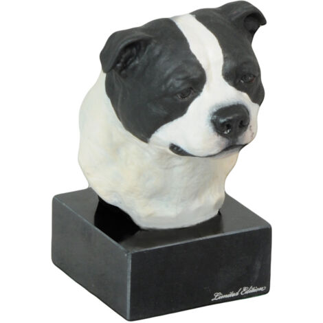 Staffordshire Bull Terrier, Staffik, Staffi - statuetta dipinta, figurina, realizzata dall'artista, marchio Art-Dog