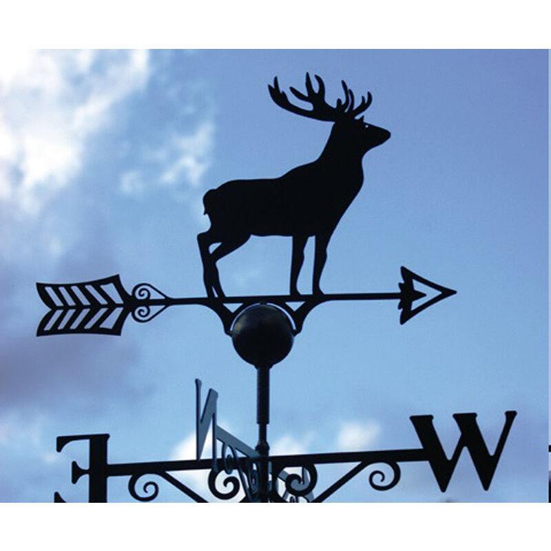 Stag Weathervane - Solid Steel - W61 x H88 cm - Black