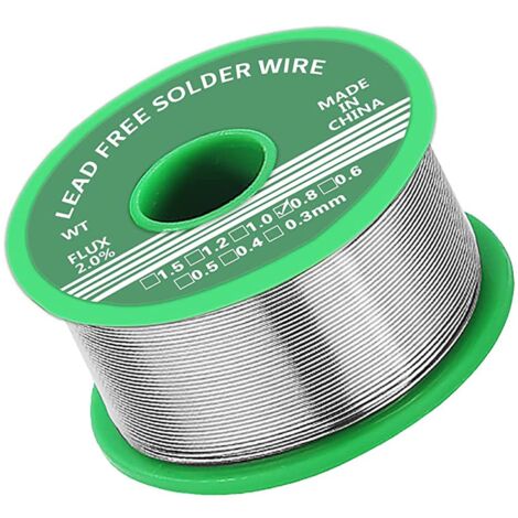Stagno per saldatura da 0,8 mm, stagno senza piombo con anima in colofonia, stagno per saldatura con flusso da 20 g, filo per saldatura per componenti di saldatura elettrica elettronica, riparazione e