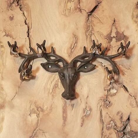 'Stag''S Head 6 Hook Key Holder Coat Rack
