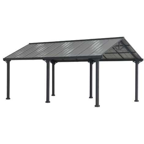 SUNJOY Stahl Carport EIGER in Grau - 367cm x 610cm