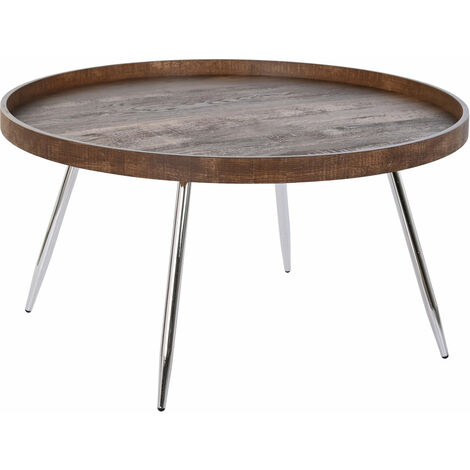 Stahl Couchtisch MDF 78x78x41.5 Brauner Stahl MDF Multicolor -Materialfamilie von Farben Bassen Details Details Details