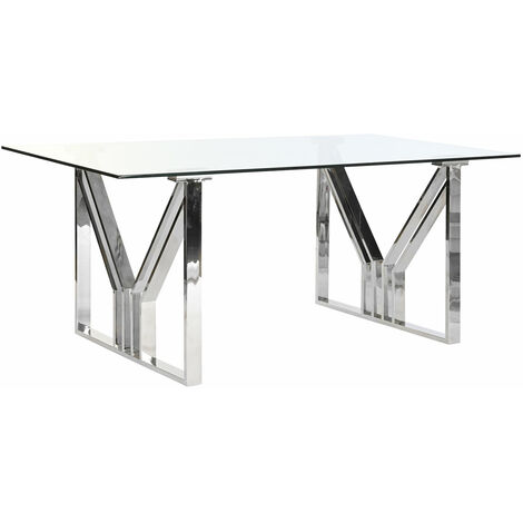 Stahl Esstisch 180x90x75 Stahlchromglas mehrfarbiger Farbfamilienfamilie Esstische und Büros Details
