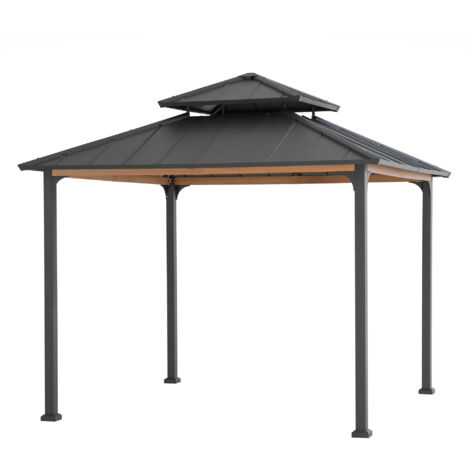 Stahl Gazebo Pasu - 300cm x 300cm, anthrazit