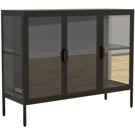 Stahl Glas Vitrine Sideboard Floka L