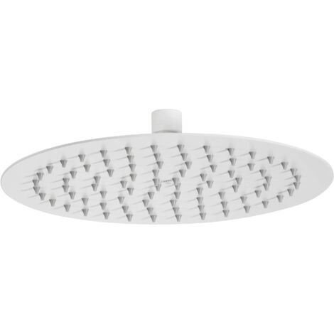 Stahl-kopfbrause - 250 mm rund, Regen, Weiss