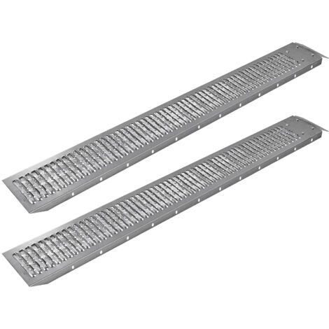 Stahl Rampe 400 kg (1 Paar) 189x22,6 cm Auffahrrampe Auffahrschiene Verladerampe