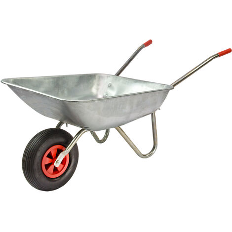 Stahl Schubkarre Schubmulde Bauschubkarre Gartenschubkarre 65L Basic Lufträder