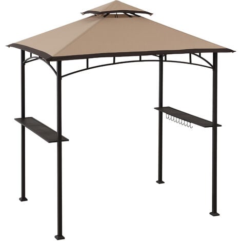 SUNJOY Stahl/Stoff Grill Gazebo LINAS in Beige - 244cm x 152cm