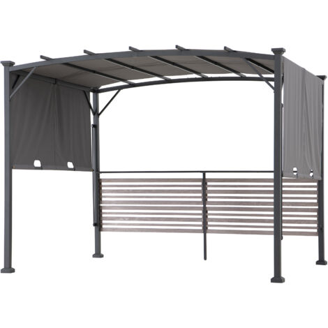 SUNJOY Stahl/Stoff Whirlpool Pergola TITOV in Grau - 270cm x 300cm