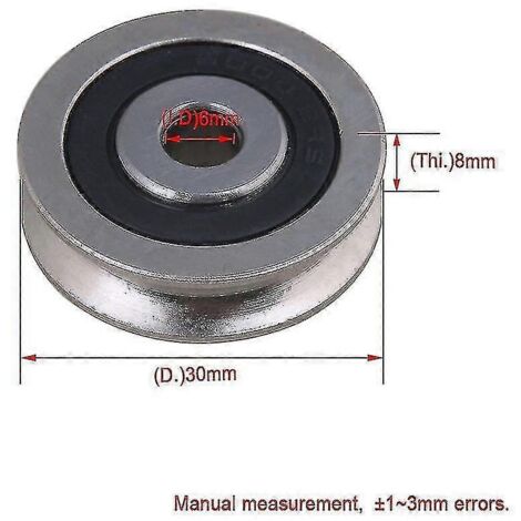 Stahl-U-Nut-Riemenscheibe mit Lager, passivem Rollenrad, 6 mm Innendurchmesser, 30 mm Außendurchmesser