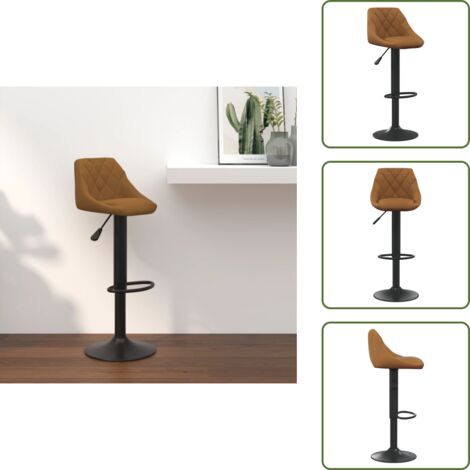 Stahl - vidaXL Barhocker Braun Samt - Sitzkomfort