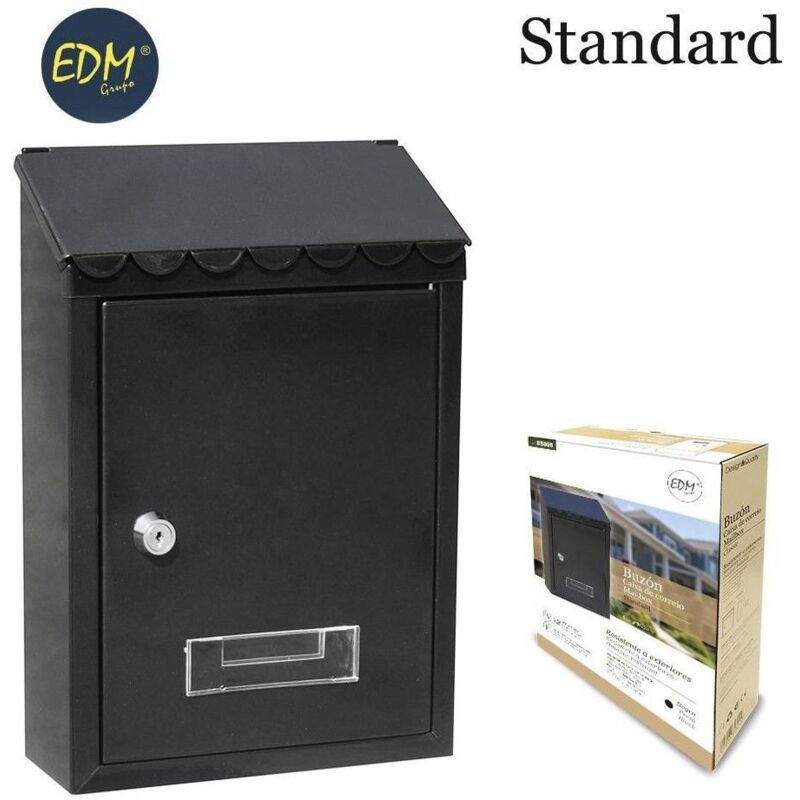 Edm - Stahlbriefkasten Modell Standard Schwarz